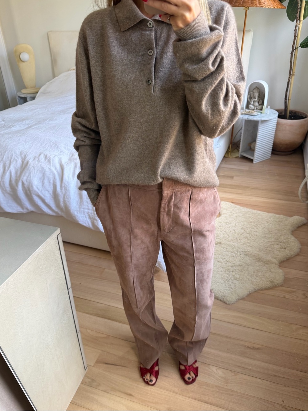 Joseph Taupe Suede Pants Size M ( 40)
